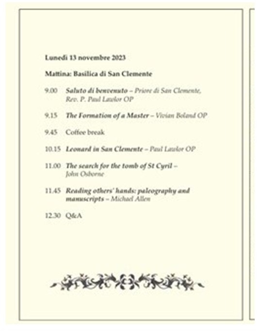 Nov. 13, 2023 Morning Program at San Clemente